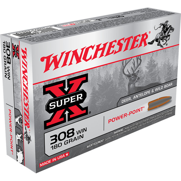 Winchester Super-x Rifle Ammo 308 Win 180 Gr. Power-point 20 Rd.