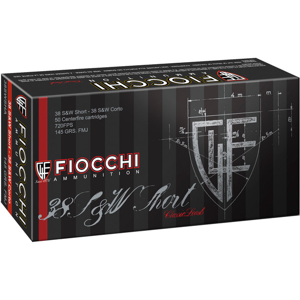 Fiocchi Specialty Centerfire Handgun Ammo 38 S&w Short 145 Gr. Fmj 50 Rd.
