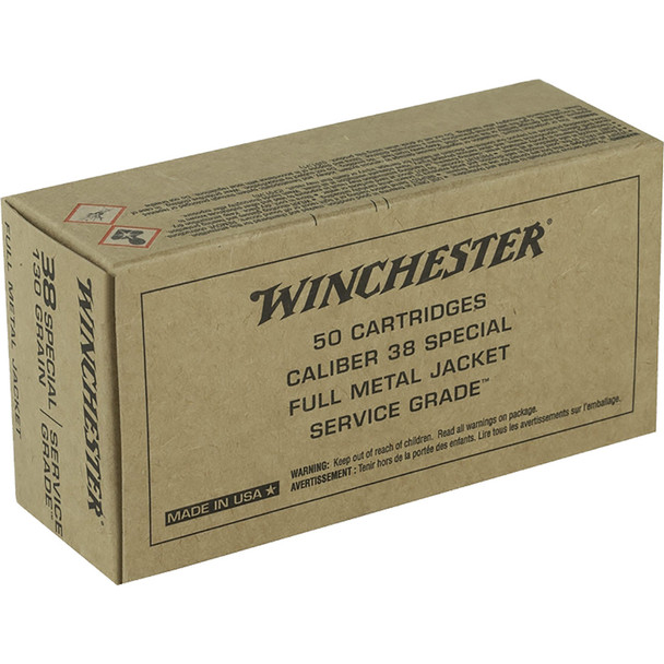 Winchester Service Grade Pistol Ammo 38 Spl. 130 Gr. Fmj 50 Rd.