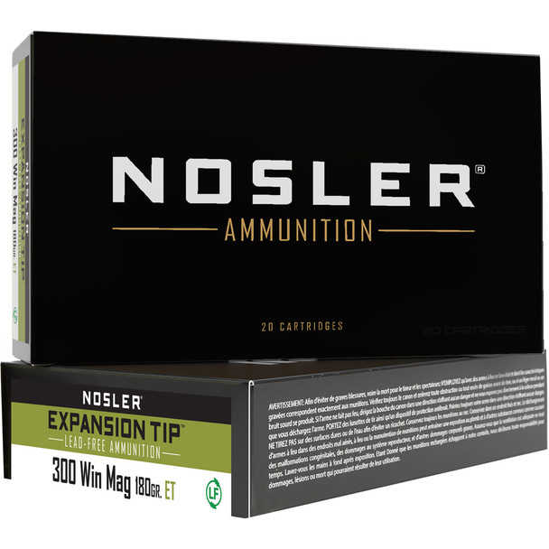 Nosler Expansion Tip Rifle Ammunition 300 Win. Mag. 180 Gr. Et Sp 20 Rd.