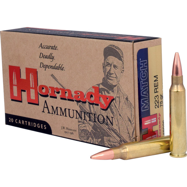 Hornady Match Rifle Ammo 223 Rem. 75 Gr. Eld Match 20 Rd.