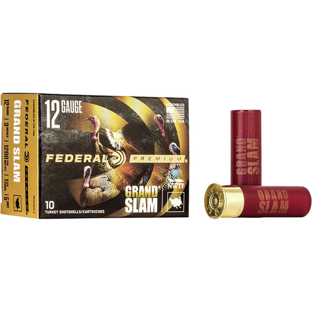Federal Premium Grandslam Shotgun Ammo 12 Gauge 3 In. 1 3/4 Oz. 5 Shot 10 Rd.