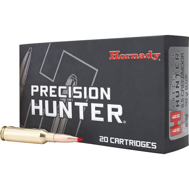 Hornady Precision Hunter Rifle Ammo 6.5 Creedmoor 143 Gr. Eld-x 20 Rd.