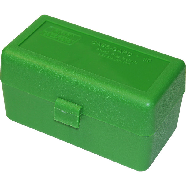 Mtm Case-gard Rifle Ammo Box Rm-50 Green 50 Rd.