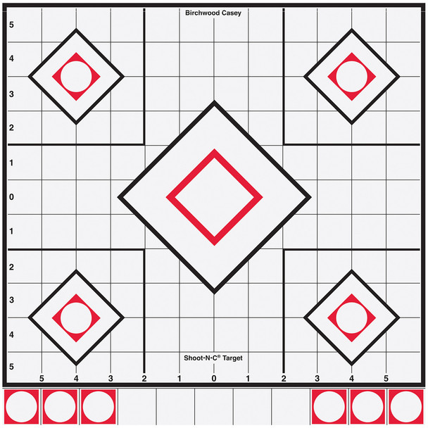 Birchwood Casey Shoot-n-c Target 8 In. Black/white Sight-in 5 Pk.