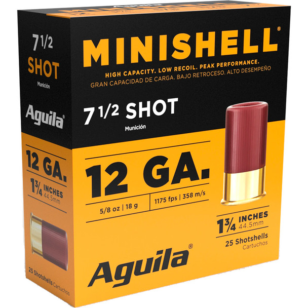 Aguila Minishell Shotgun Load 12 Ga. 1.75 In. 5/8 Oz. 7.5 Shot 25 Rd.