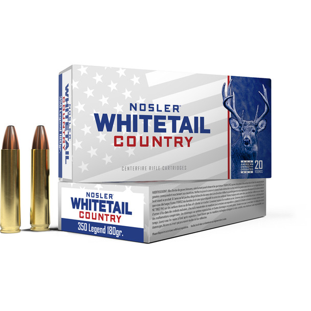 Nosler Whitetail Country Rifle Ammo 350 Legend 180 Gr. Sw 20 Rd.
