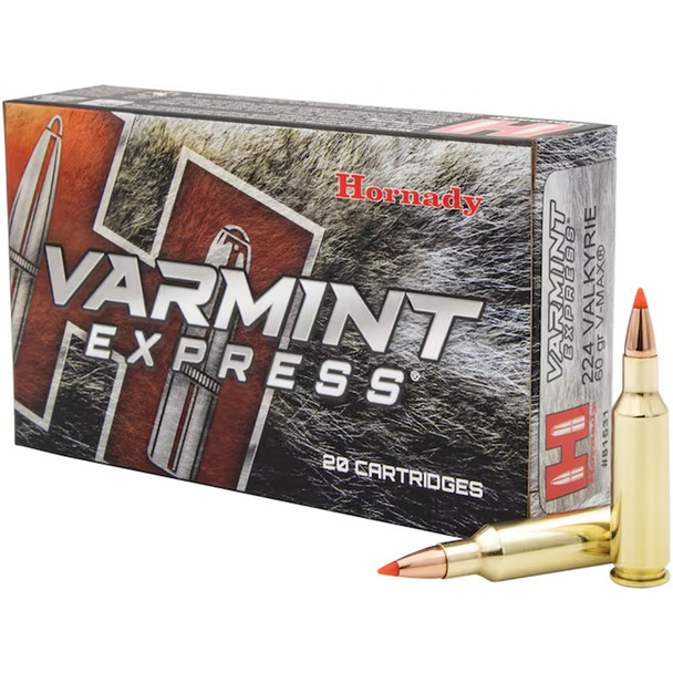 Hornady Varmint Express Rifle Ammo 224 Valkyrie 60 Gr. V-max 20 Rd.