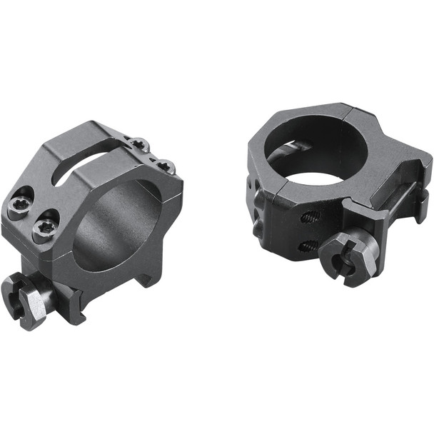 Weaver Classic 4hole Skeleton Rings Matte Black 1" Medium Clamshell Pack