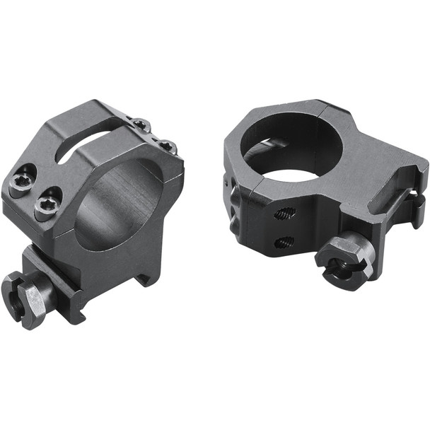 Weaver Classic 4hole Skeleton Rings Matte Black 1" Xhigh Clamshell Pack