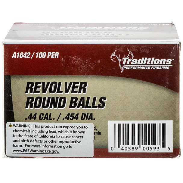Traditions Revolver Round Balls .44 Cal - .454 Dia 140 Gr. 100 Pk.