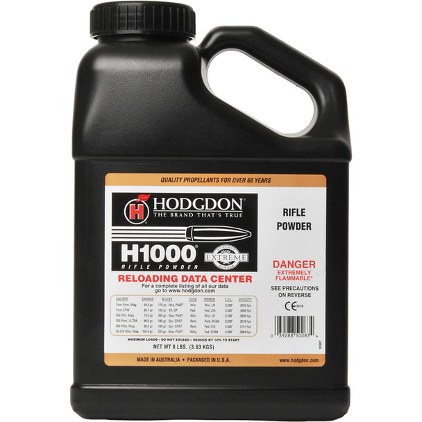 Hodgdon H1000 Powder 8 Lb. Extreme Rifle Hazmat
