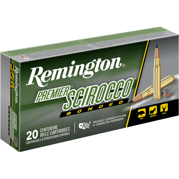Remington Premier Scirocco Centerfire Rifle Ammo 243 Win. 95 Gr. Swift Scirocco Bonded 20 Rd.