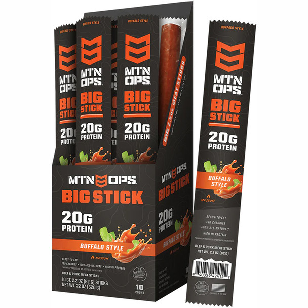 Mtn Ops Big Meat Stick Buffalo 10ct Box