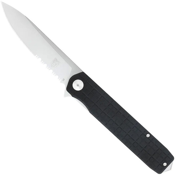 Cobratec Medium Cayden Drop Serrated Knife Folding Blade Black