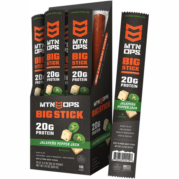 Mtn Ops Big Meat Stick Jalapeno Pepper Jack 10ct Box
