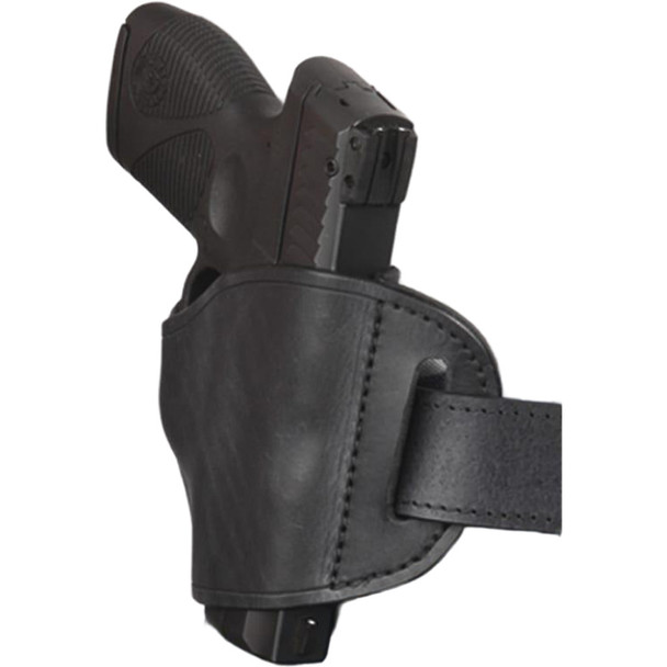 Bulldog Molded Leather Belt Slide Holster Black Rh