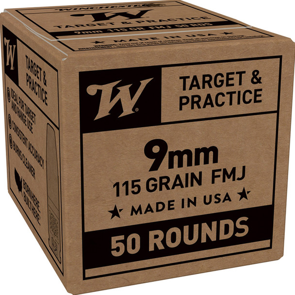 Winchester Target Pistol Ammo 9mm 115 Gr. Fmj 50 Rd