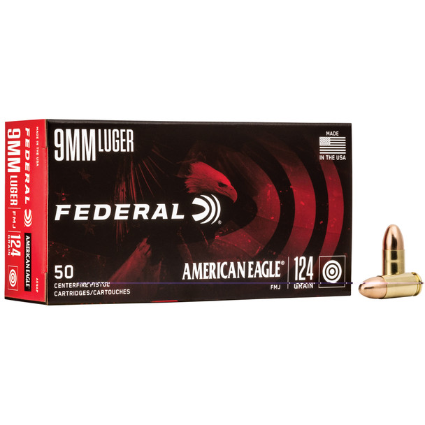 Fed Am Eagle 9mm 124gr Fmj 50/1000