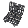 ITC 1/2" Drive SAE / Metric Chrome Socket Wrench Set - 49 PC