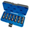 7 Pc 3/8" Dr SAE Universal Impact Socket Set - 6 Point