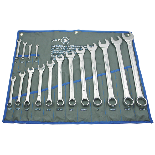 16 PC S.A.E. Raised Panel Combination Wrench Set