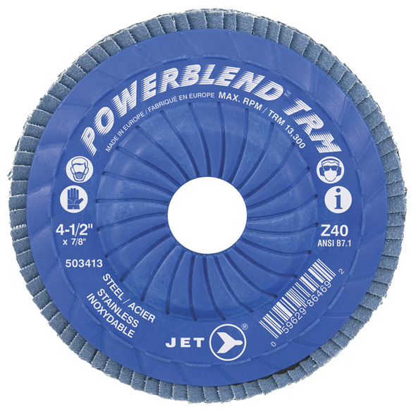 4-1/2 x 7/8 Z120 POWERBLEND TRM T29 Trimmable Zirconia Flap Disc