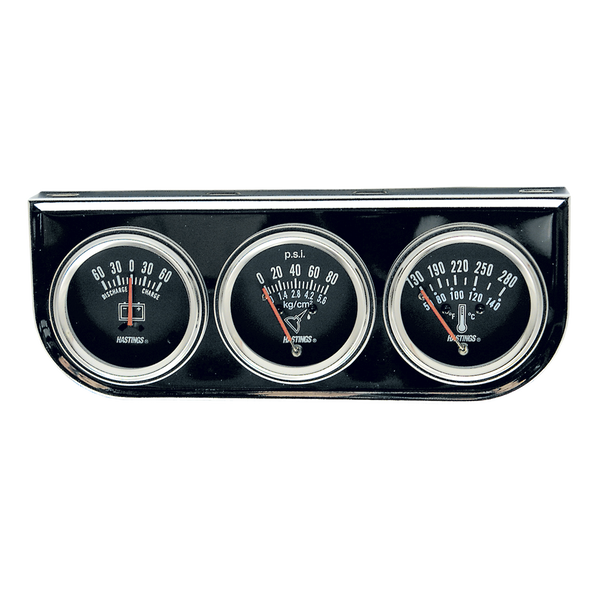 Chrome Series Triple Ammeter, Oil Pressure and Water Temperature Gauge Kit HTA1308 CTEC Supply
