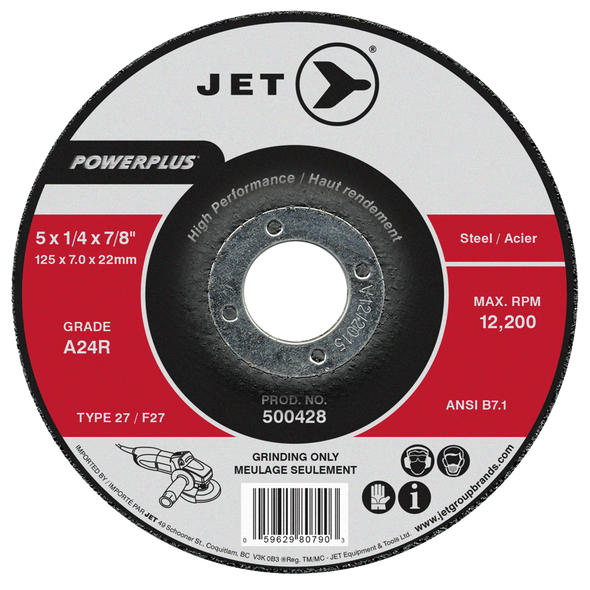 4 x 1/4 x 5/8 A24R POWERPLUS T27 Grinding Wheel