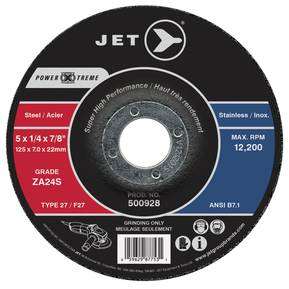 4-1/2 x 1/4 x 7/8 ZA24S POWER-XTREME T27 Grinding Wheel