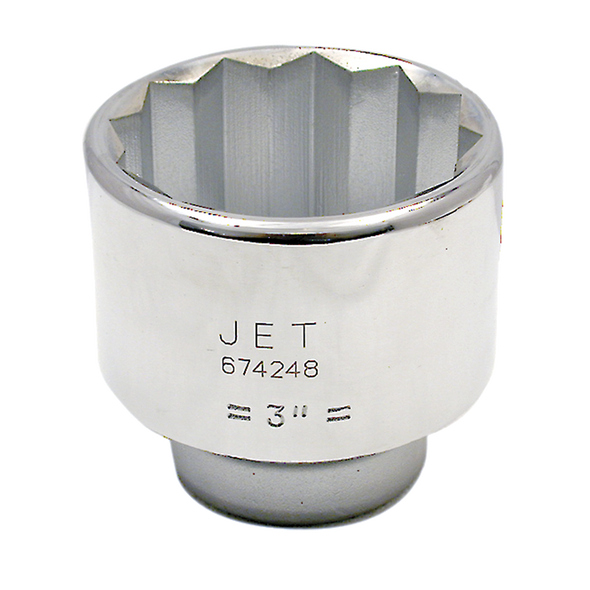 1" DR x 3-1/8" Regular Chrome Socket - 12 Point