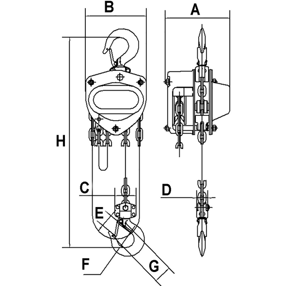 15 Ton 10' Lift Chain Hoist - Heavy Duty