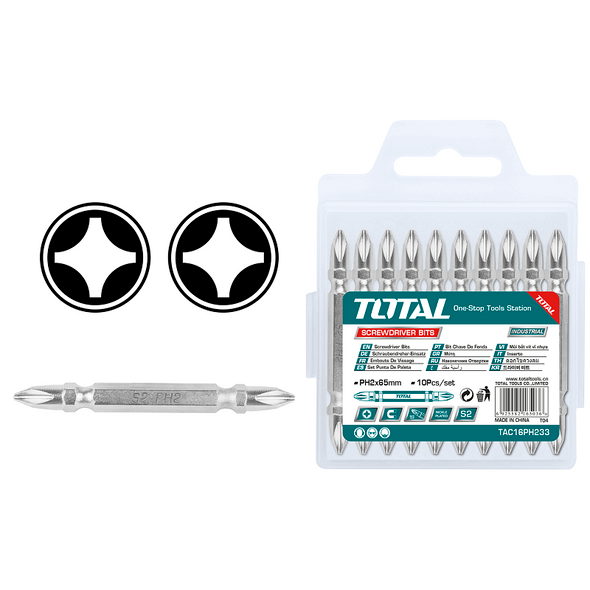 PH2X2 1/2" 10PCS Screwdriver Bit Set