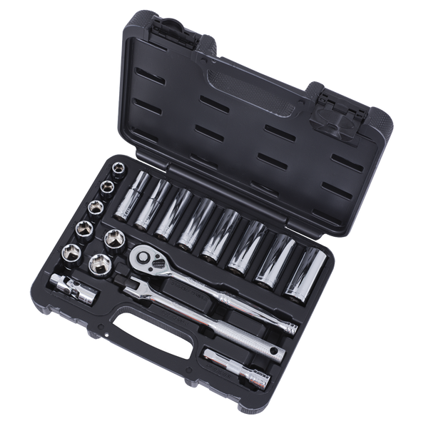 ITC 3/8" Drive SAE Chrome Socket Wrench Set - 20 PC