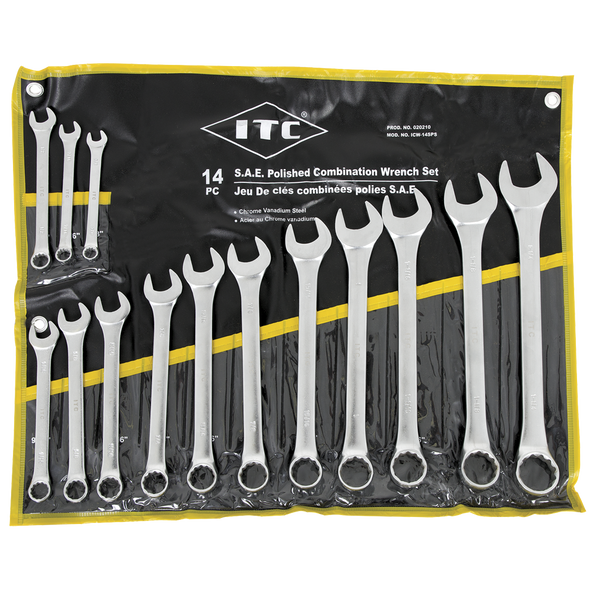 Combination Wrench Set - Polished - SAE - 14PC