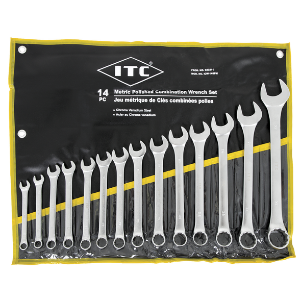 Combination Wrench Set - Polished - Metric - 14PC