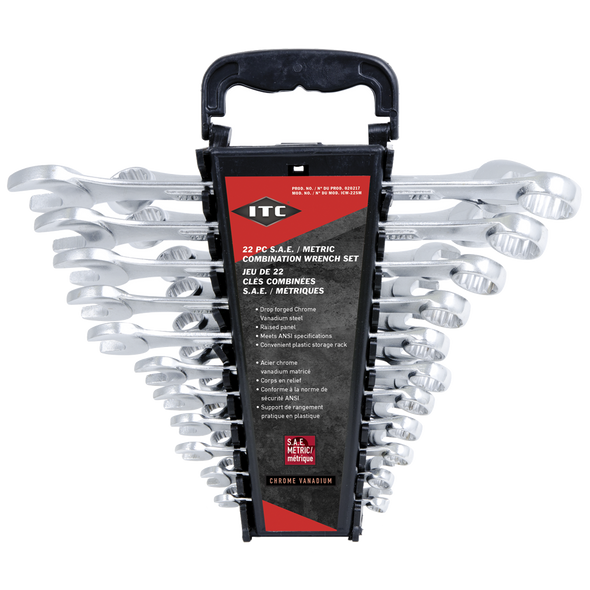 Combination Wrench Set - SAE/Metric - 22PC