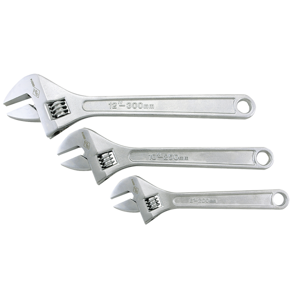 ITC Adjustable Wrench Set - Chrome Vanadium - 3PC