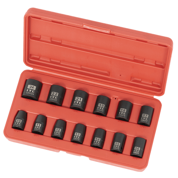 1/2" Drive 13 PC Metric Impact Socket Set