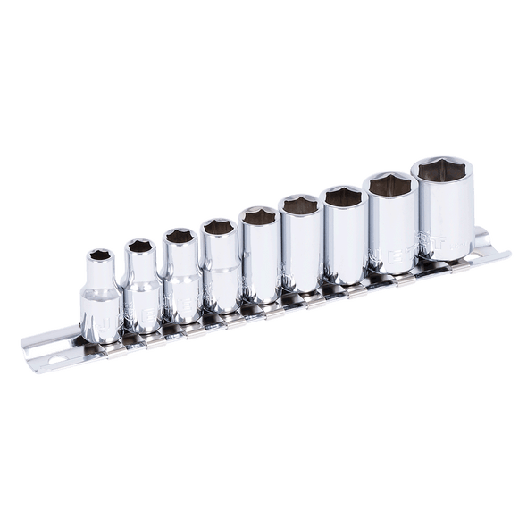 9 Pc 1/4" Dr Metric Socket Set - 12 Point