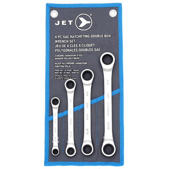 Ratcheting Double Box Wrench Set - SAE - 4 Pc
