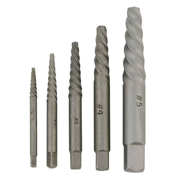5 Pc Spiral Type Screw Extractor Set