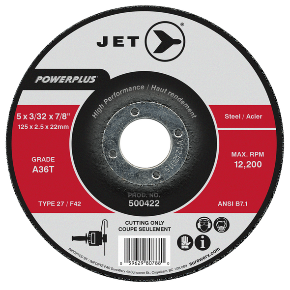 5 x 3/32 x 7/8 A36T POWERPLUS T27 Cut-Off Wheel