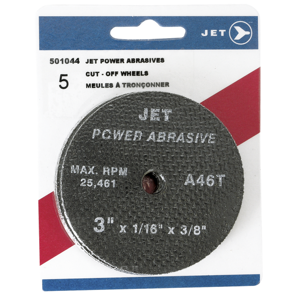 3 x 1/16 x 3/8 A60T POWER ABRASIVE T1 Cut-Off Wheel (5/Pack)