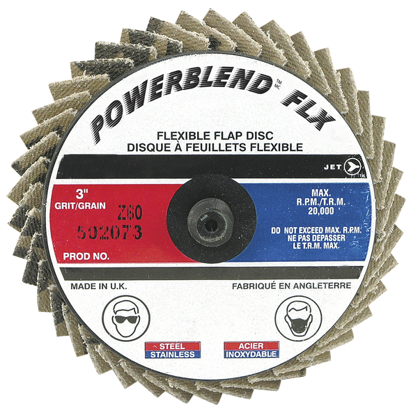 3" Z60 POWERBLEND FLX Roll-on Flap Disc - Type R Mount