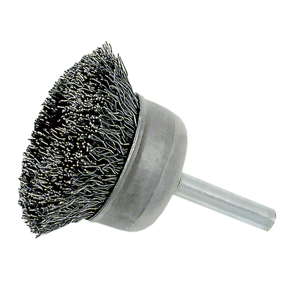 2-1/2 x 1/4" Shaft Mounted Crimped Cup Brush