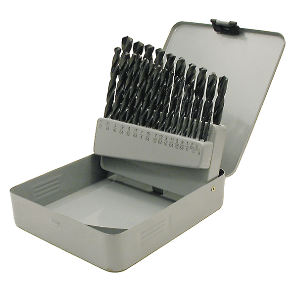 29 PC JET-KUT Black Oxide Drill Bit Set - General Purpose (For Steel/Wood)