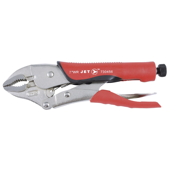 7" Curved Jaw Locking Pliers with Cutter - Cushion Grip