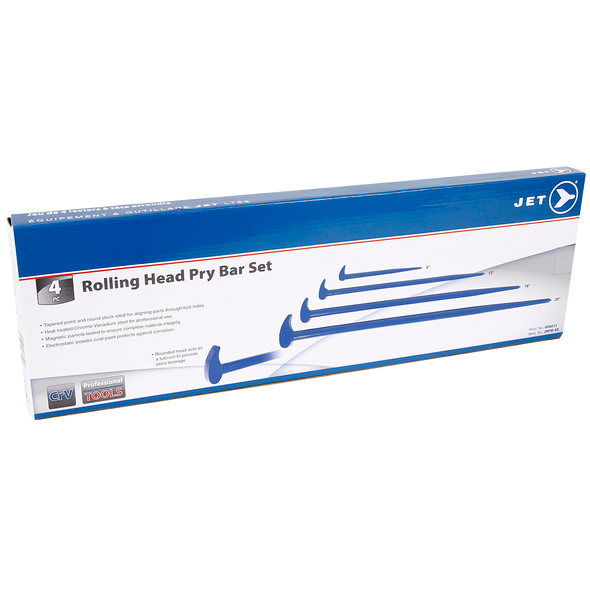 4 PC Rolling Head Pry Bar Set