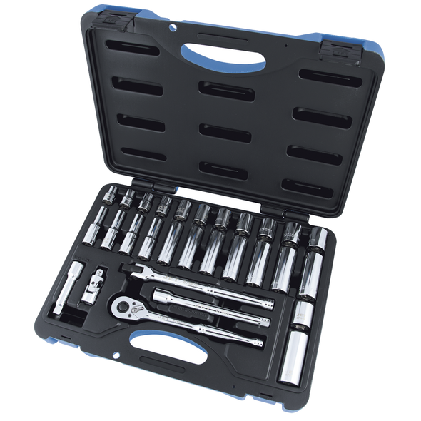 30 PC 3/8" DR Metric Socket Wrench Set - 6 Point